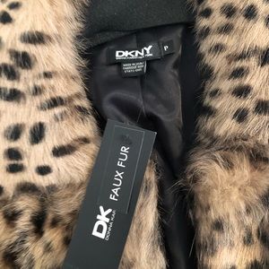 Coats | Dkny Faux Fur Leopard Coat 